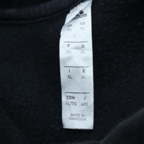 adidas Men’s Black XL Pullover Hoodie with Logo and Pockets