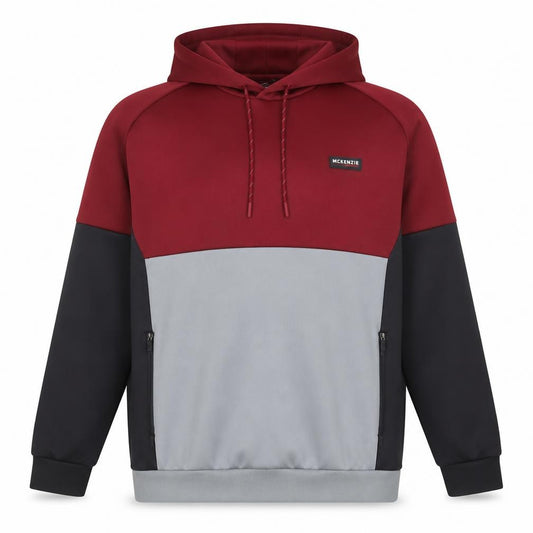 McKenzie Men's Red Grey Black 2XL Pullover Hoodie with Logo