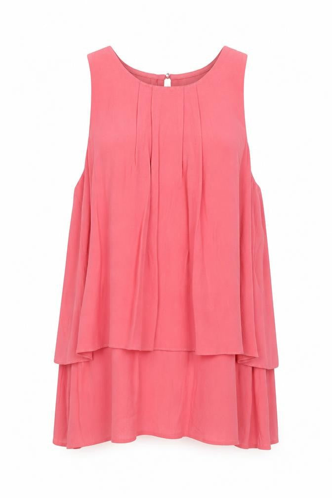 J.Crew Women’s Pink Sleeveless Pleated Tunic Blouse Size 2