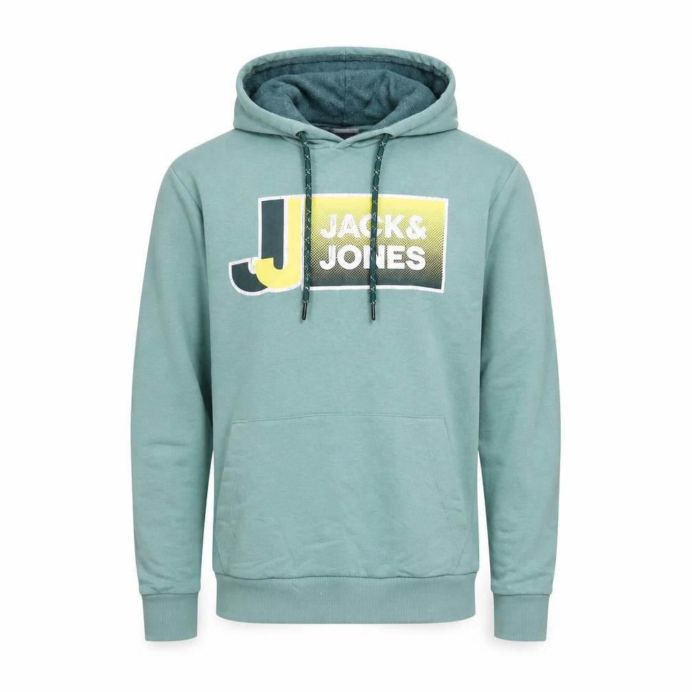 Jack & Jones Men’s Green L Pullover Hoodie Graphic Logo