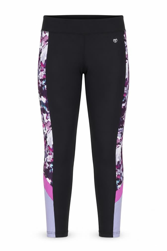 Dunnes Women Black Floral Gym Leggings Size 12