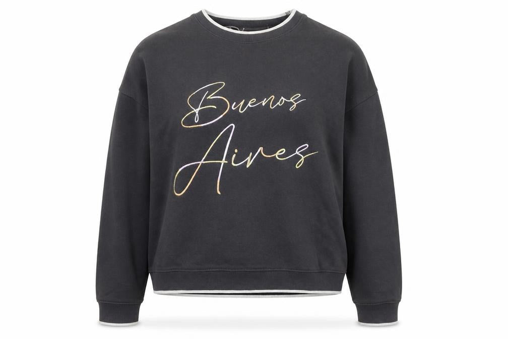 Next Women's Black Buenos Aires Sweatshirt M Cotton Blend