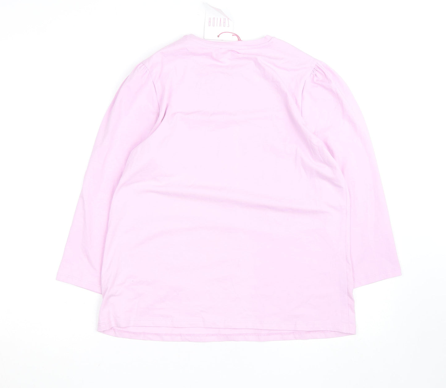 Savida Women Pink Long Sleeve Graphic T-Shirt Size 14