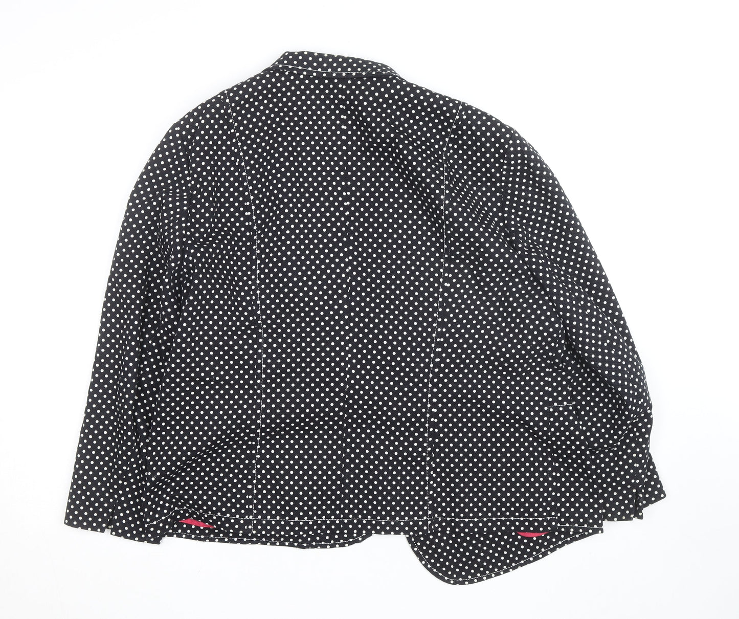Gerry Weber Women Black Polka Dot Blazer Jacket Size 20 Regular Fit