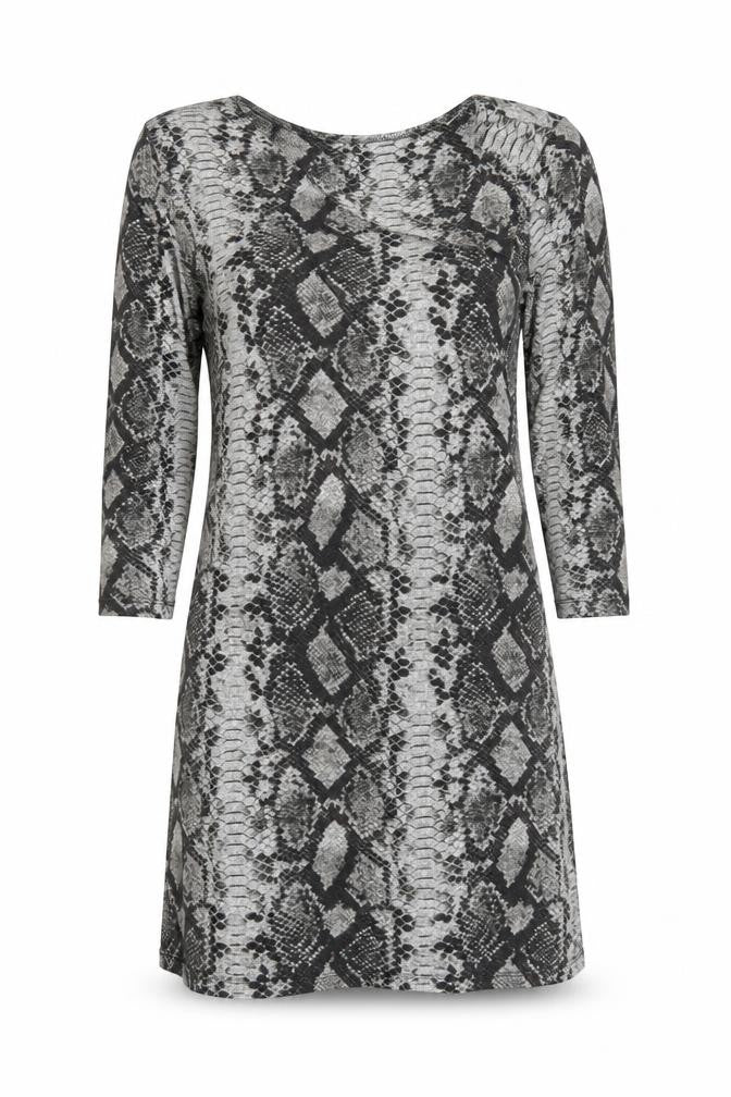 Michael Kors Womens Grey Snake Print Bodycon Dress Size M