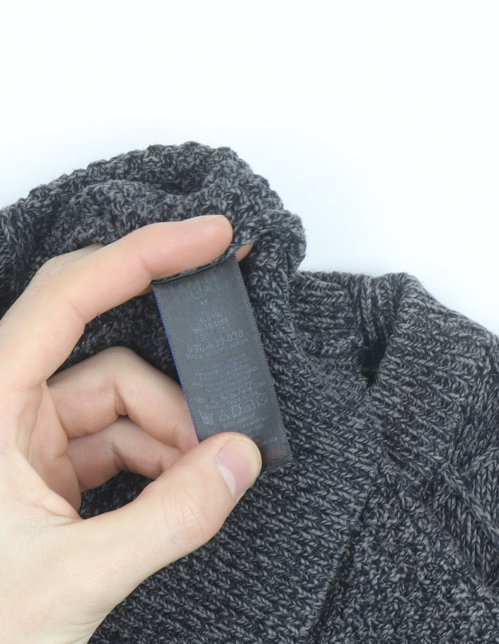 Next Men's Grey Cable-Knit Crew Neck Jumper Size M