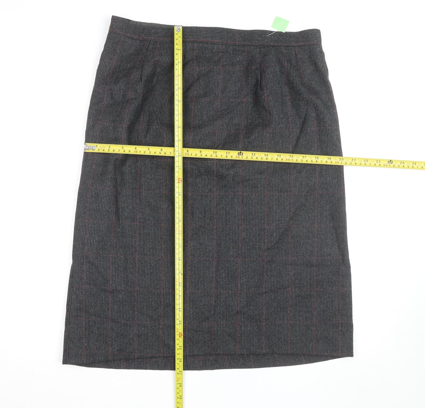 Harve Benard Women's Grey Wool Pencil Skirt Size 14 Lined Workwear