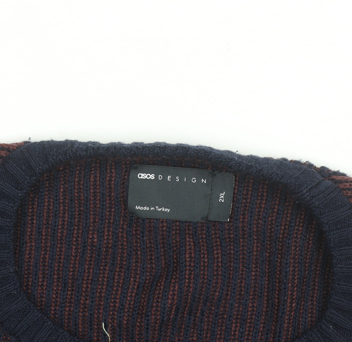Additional view of ASOS DESIGN Men’s Blue 2XL Striped Knit jumper