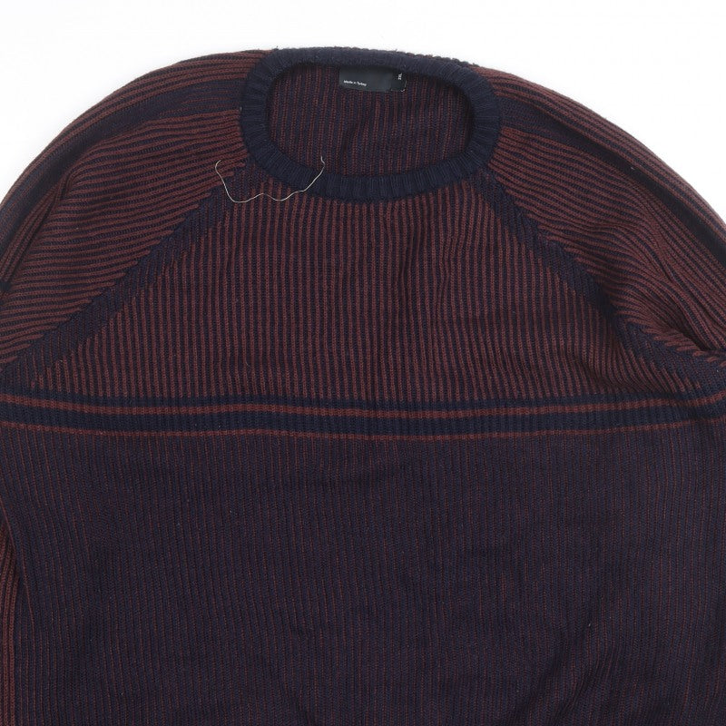 Additional view of ASOS DESIGN Men’s Blue 2XL Striped Knit jumper