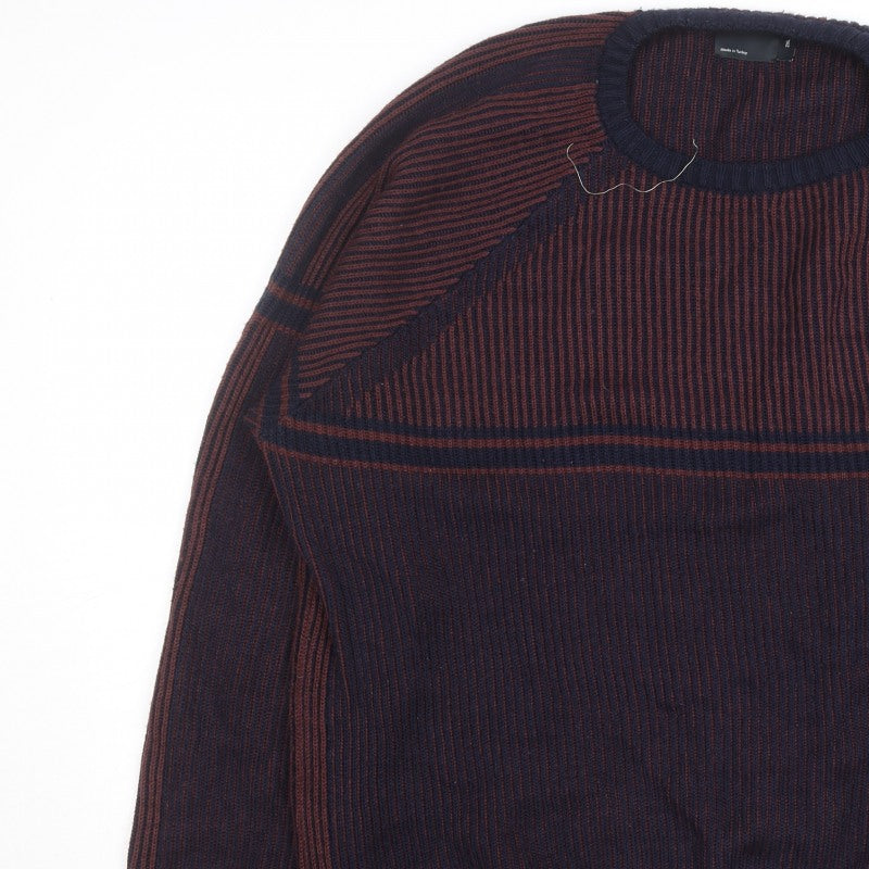 Additional view of ASOS DESIGN Men’s Blue 2XL Striped Knit jumper