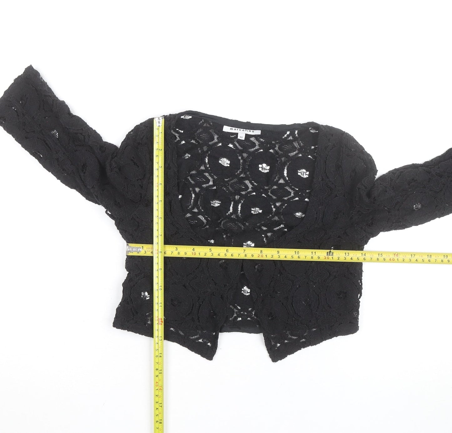 Marcelino Women Black Lace Cropped Blouse Size 12