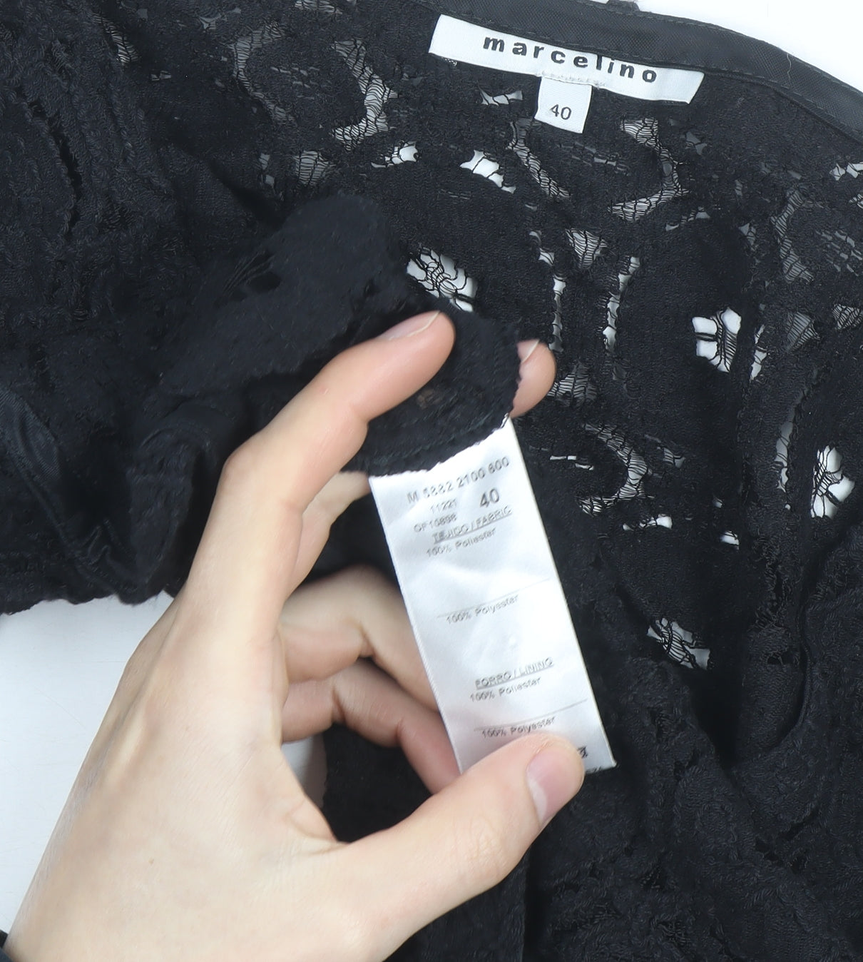 Marcelino Women Black Lace Cropped Blouse Size 12