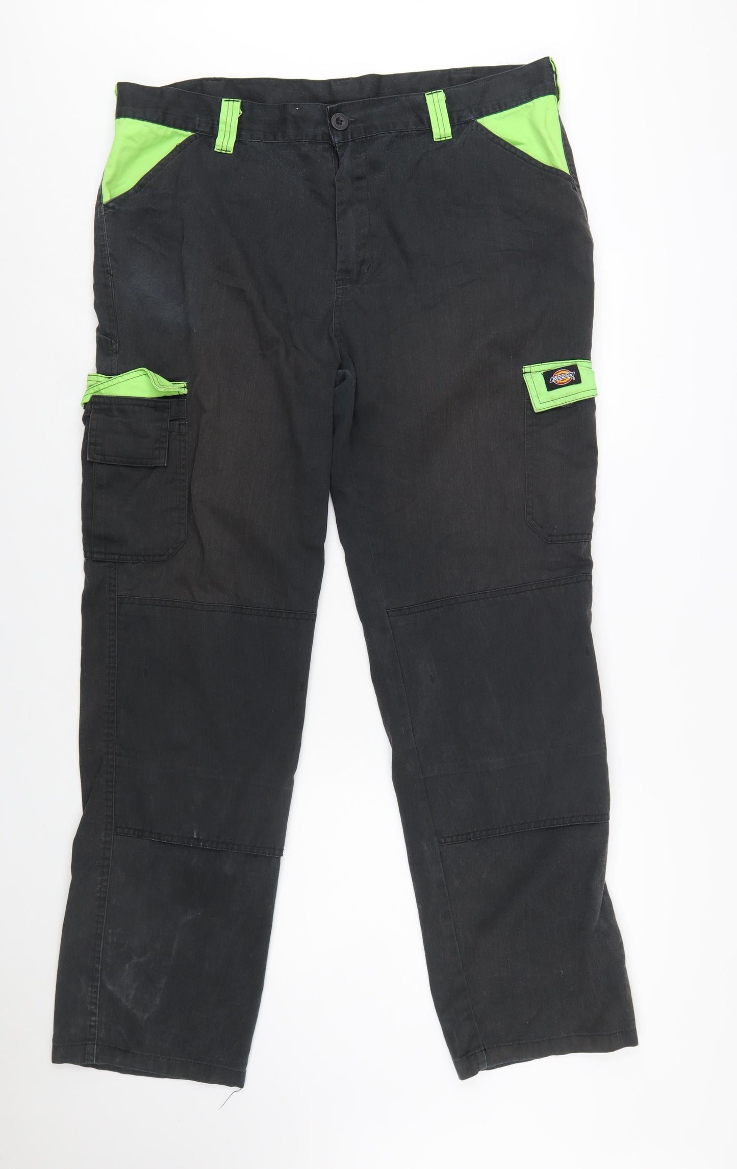 Dickies Men’s Black Cargo Work Trousers L 40in Waist Cotton Blend