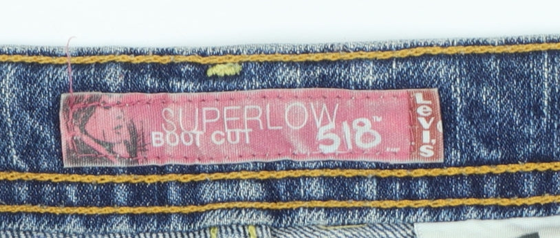 Levi's Women Blue 518 Superlow Bootcut Denim Jeans M Slim Fit