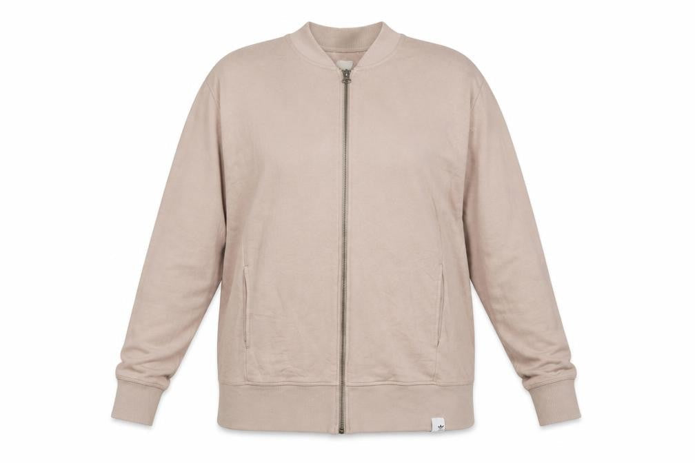 Adidas Women’s Beige Full Zip Sweatshirt Size 16 Cotton Casual