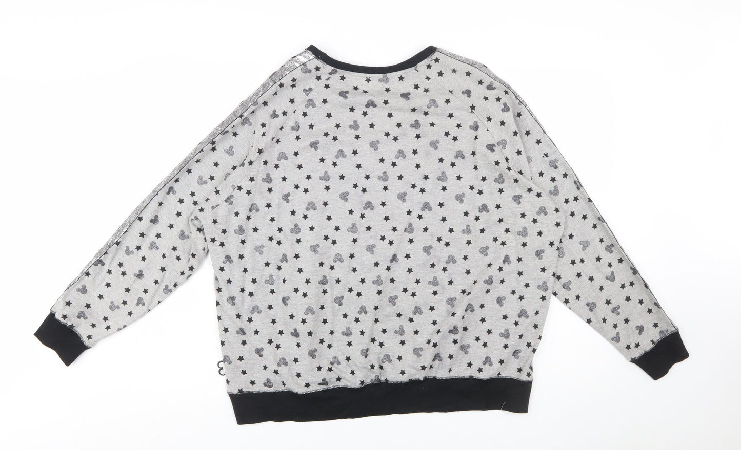 Disney Women Grey Mickey Mouse Star Print Sweatshirt XL