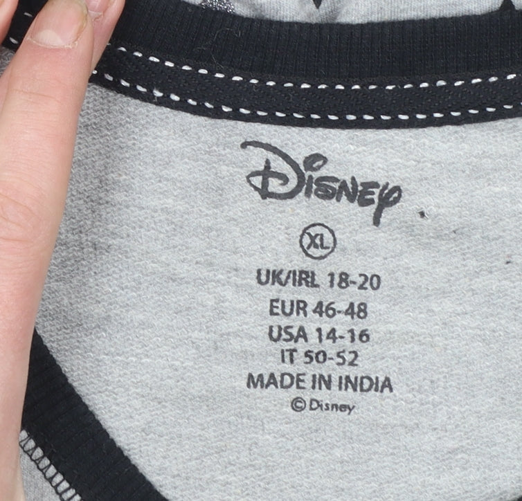 Disney Women Grey Mickey Mouse Star Print Sweatshirt XL