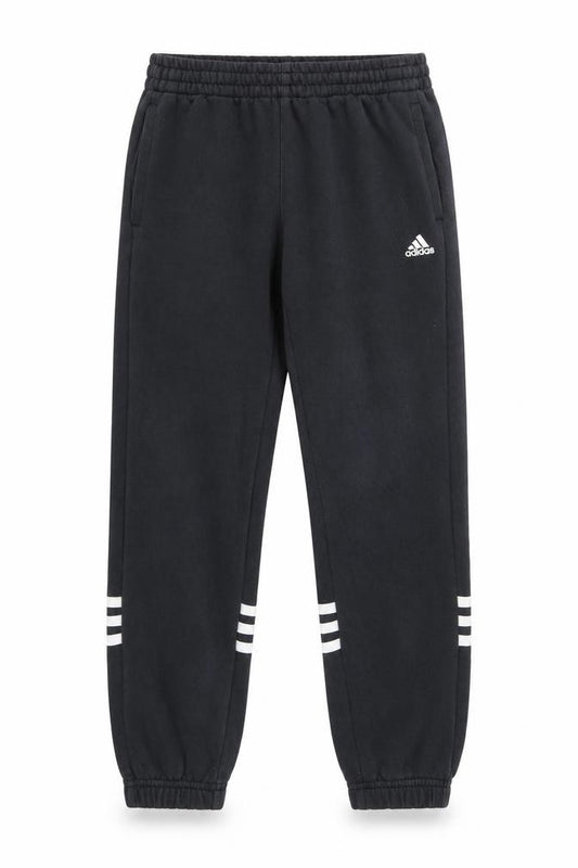 Adidas Boys Black Jogger Trousers 9-10 Years Cotton Fleece Sportswear