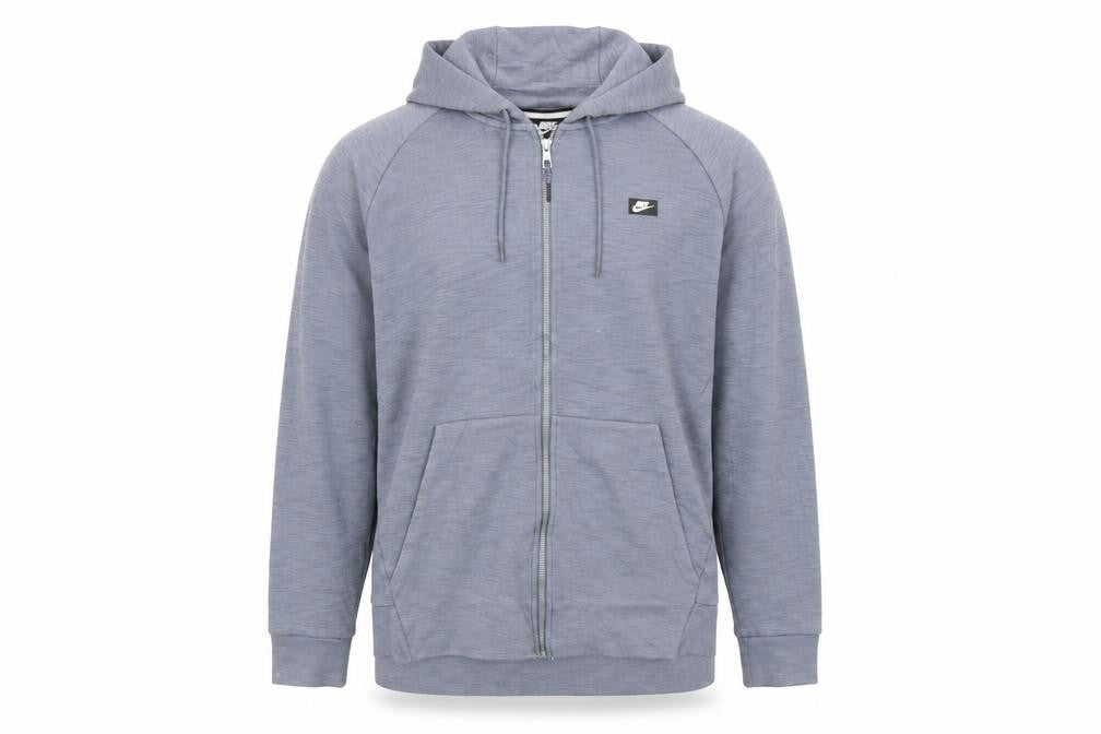 Nike Men's Blue Full Zip Hoodie Size L Lightweight Cotton Blend