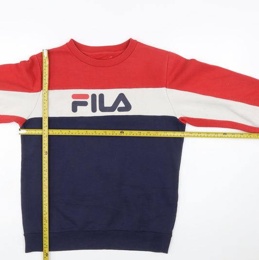 FILA Boys Multicoloured 13-15 Years Pullover Sweatshirt Logo Crew Neck