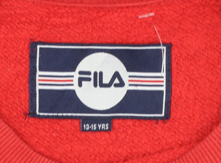 FILA Boys Multicoloured 13-15 Years Pullover Sweatshirt Logo Crew Neck