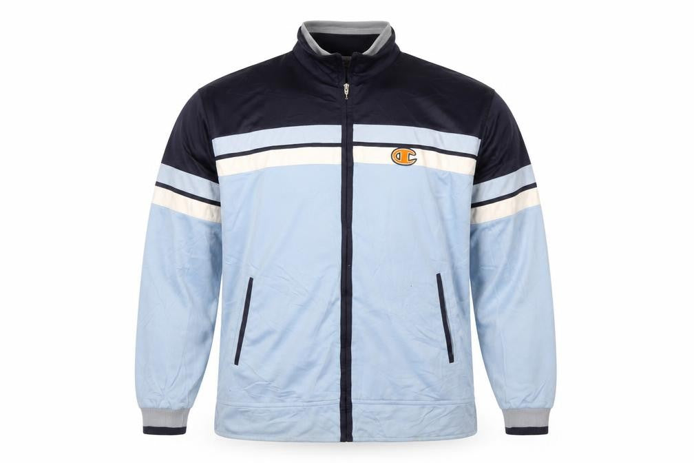 Champion Men's Blue Full Zip Retro Sports Sweatshirt Size S