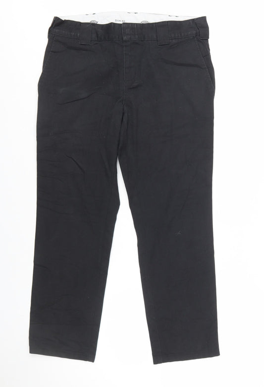 Dickies Men’s Black Slim Fit Chino Trousers W32 L32 Workwear