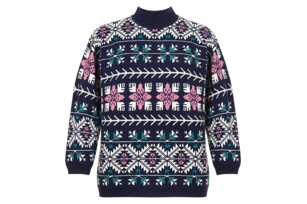 Cut 4 U Womens Multicoloured Fair Isle Knit Jumper One Size