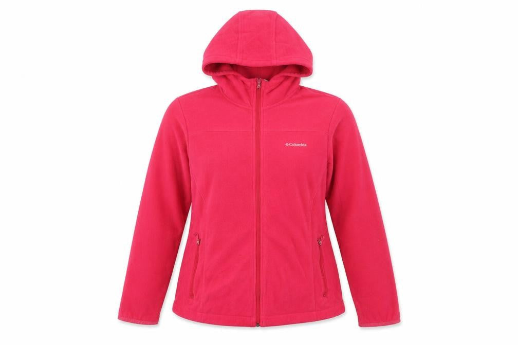 Columbia Womens Pink Fleece Hooded Full Zip Jacket Size L