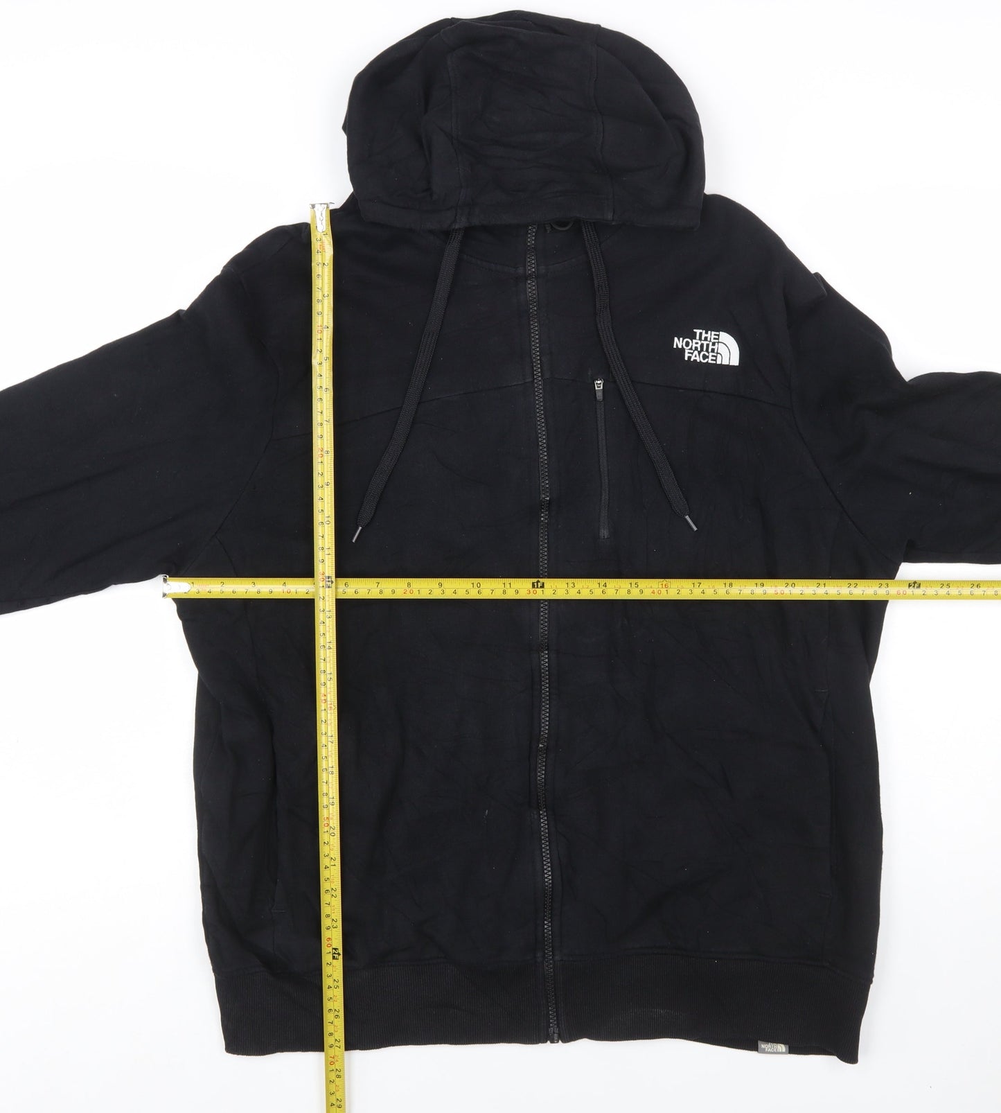 The North Face Men's Black XL Full Zip Hoodie Cotton Blend