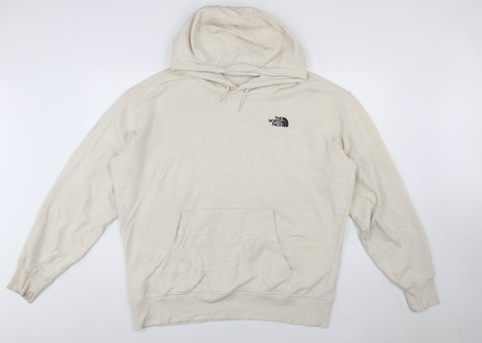 The North Face Men's Beige Pullover Hoodie XL Unisex Cotton Fleece
