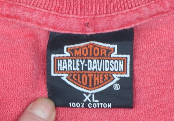 Harley-Davidson Men's Red Graphic XL Cotton Classic T-Shirt