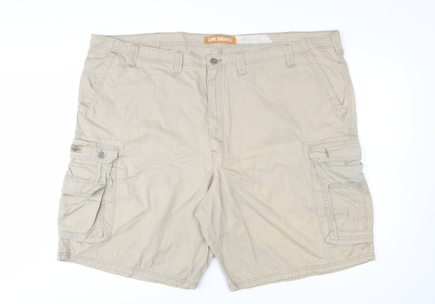 Lee Dungarees Men's Beige Cargo Shorts Size 52 Cotton Canvas