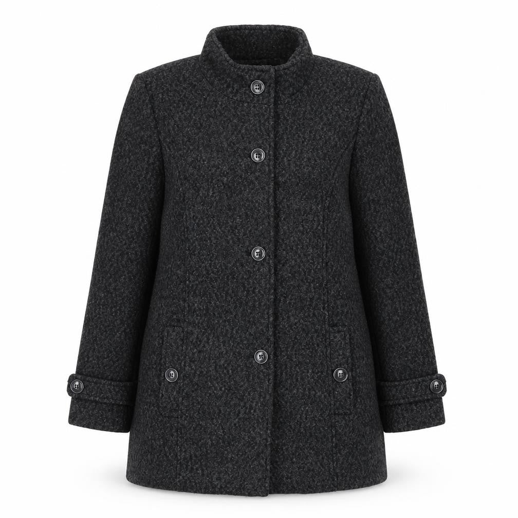 Damart Women's Grey Wool Blend Mid-Length Coat UK 16