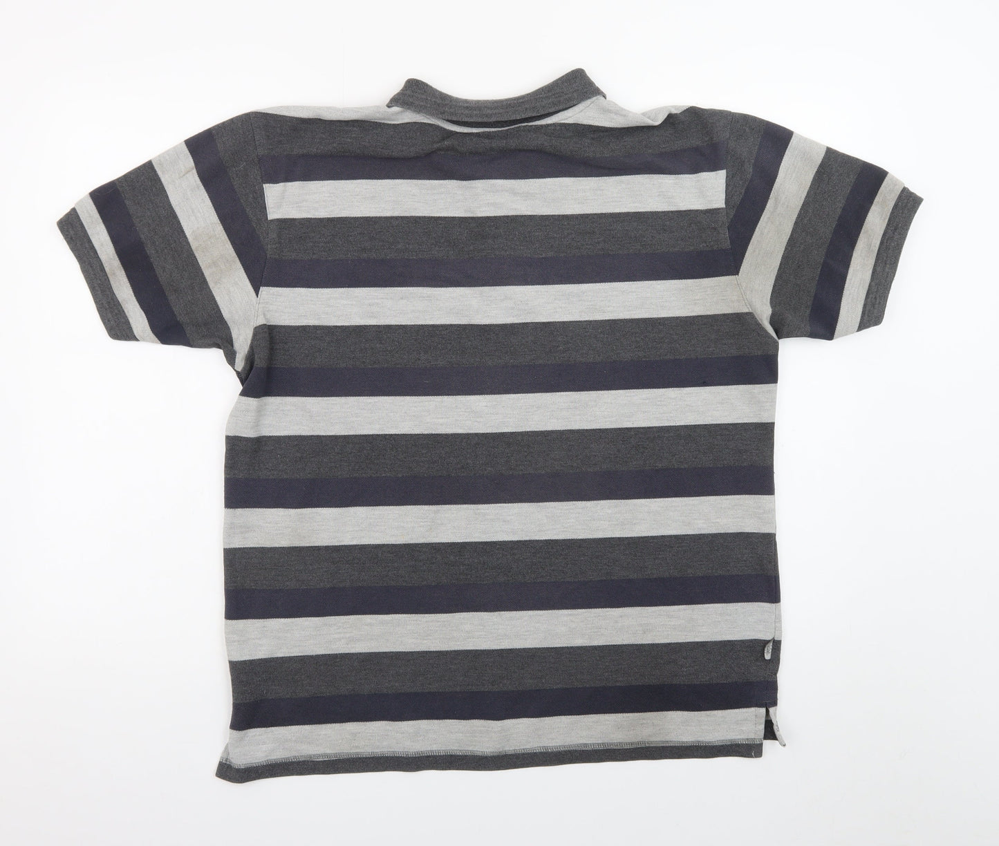 Lonsdale Men’s Grey Striped Short Sleeve Polo Shirt Size L