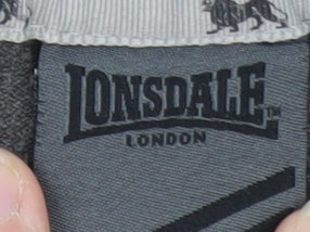 Lonsdale Men’s Grey Striped Short Sleeve Polo Shirt Size L