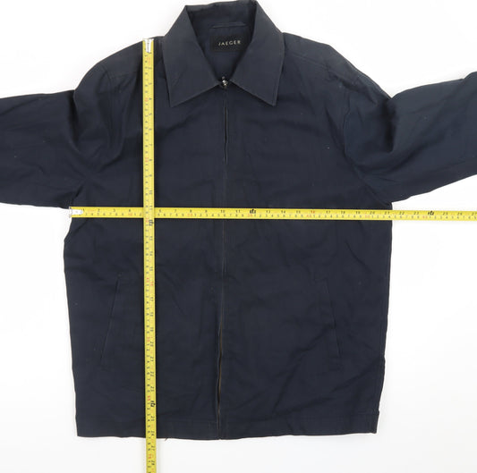 Jaeger Men's Blue Small Cotton Polyester Zip Jacket