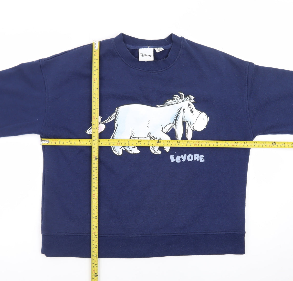 Disney Women Navy Blue Eeyore Sweatshirt Size S 10/12 Crew Neck