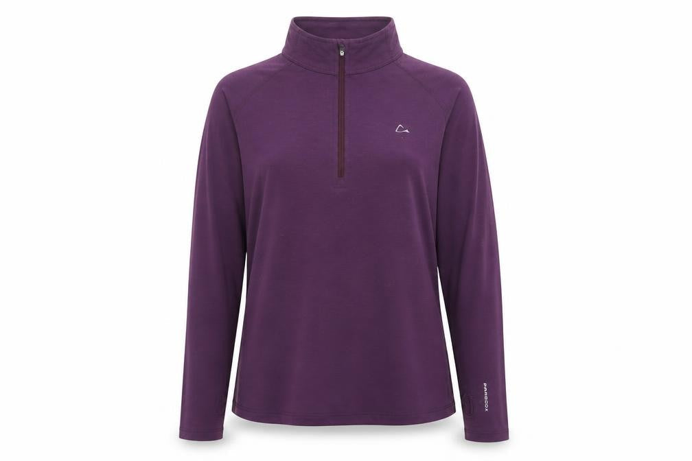Paradox Women's Purple Long Sleeve Merino Wool Zip Top Size L