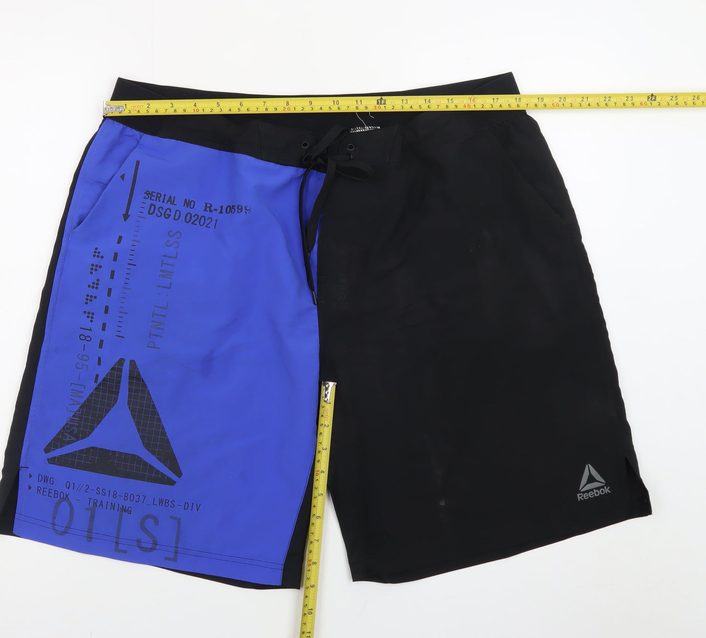 Reebok Men’s Blue Black XL Biker Quick Dry Sports Shorts