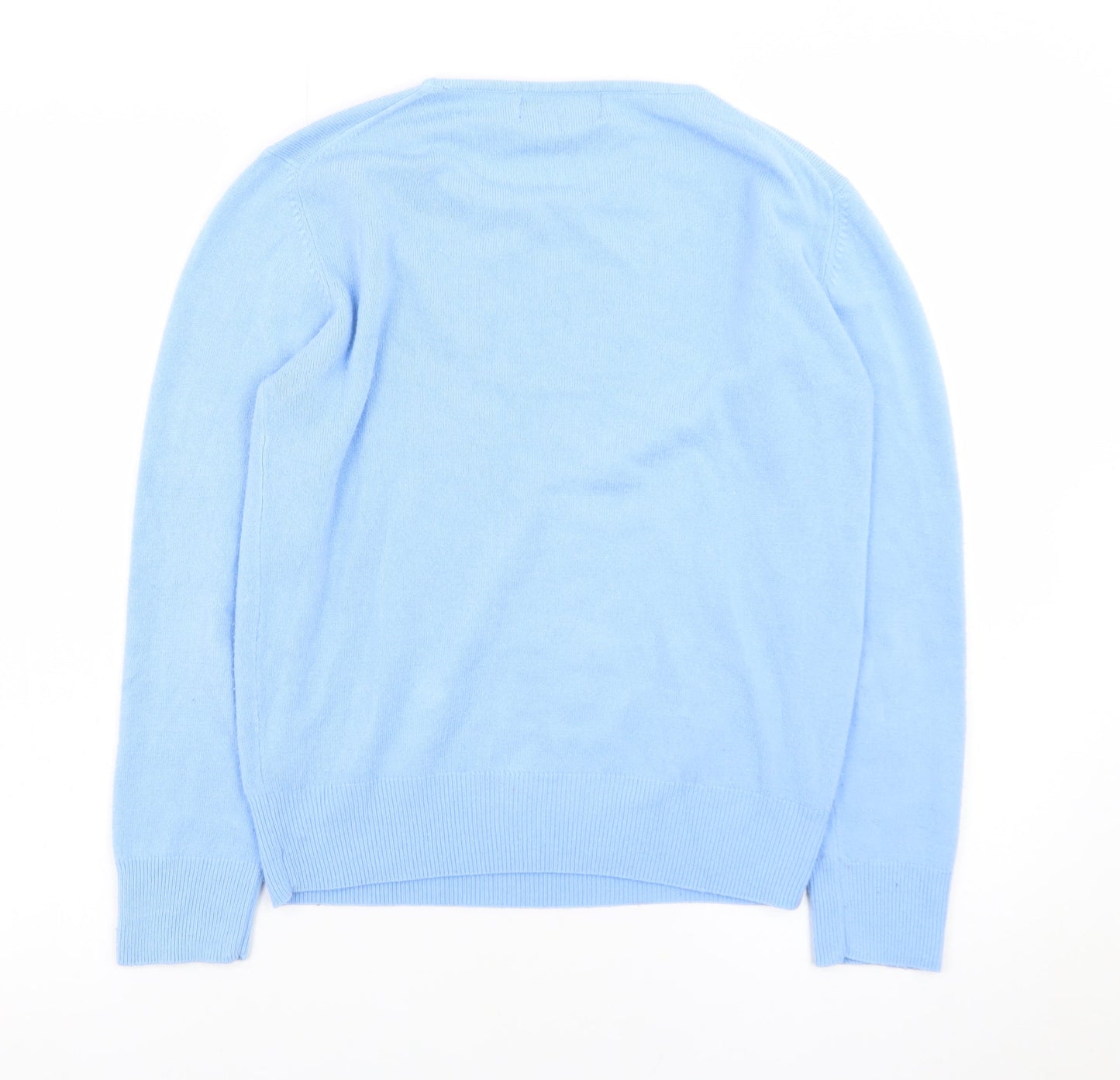 Polo Womens Blue 100% Cashmere Crew Neck Jumper Size S