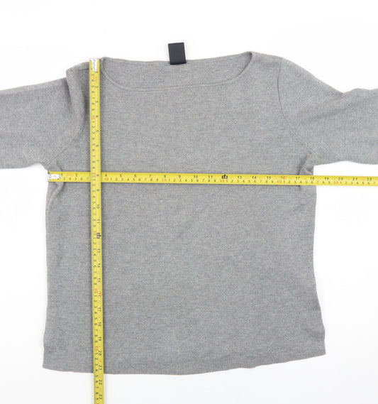 GAP Womens Grey Medium Pullover Jumper Boat Neck Knit