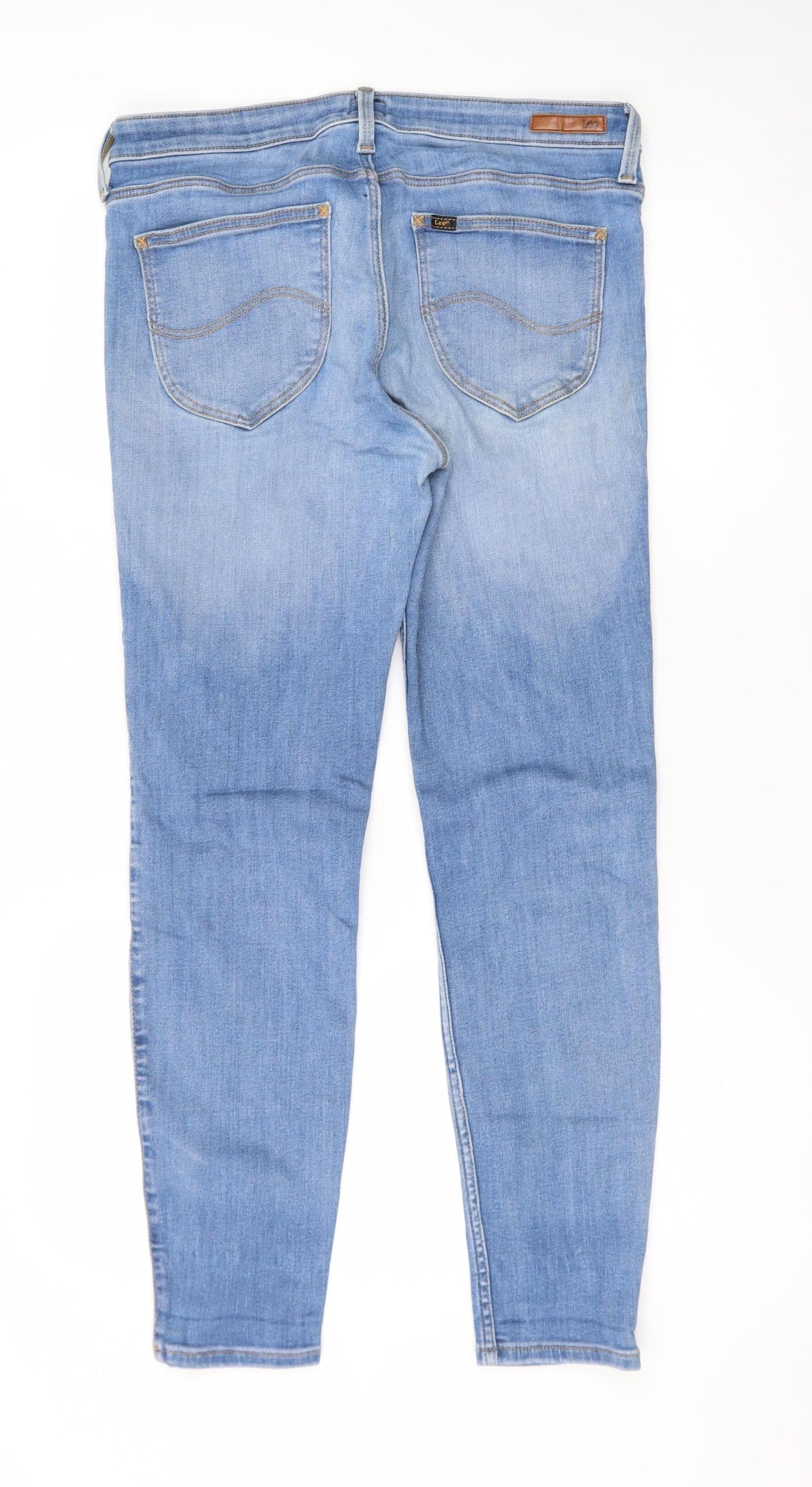 Lee Women’s Blue Skinny Jeans Size 16 Mid Rise Stretch Denim