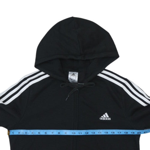 Adidas Women's Black Full Zip Hoodie Size L Classic Hooded Sweatshirt