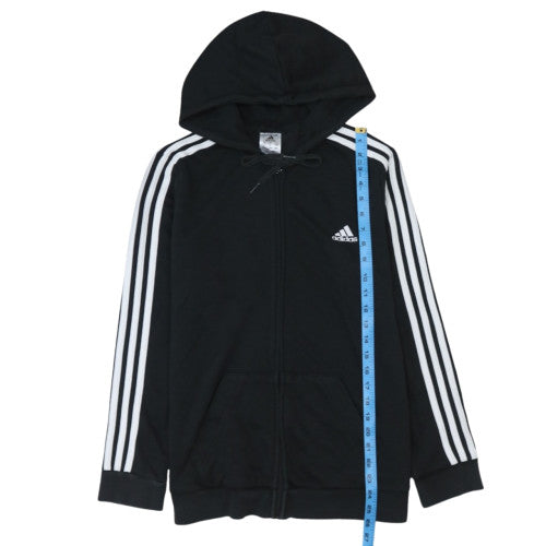 Adidas Women's Black Full Zip Hoodie Size L Classic Hooded Sweatshirt