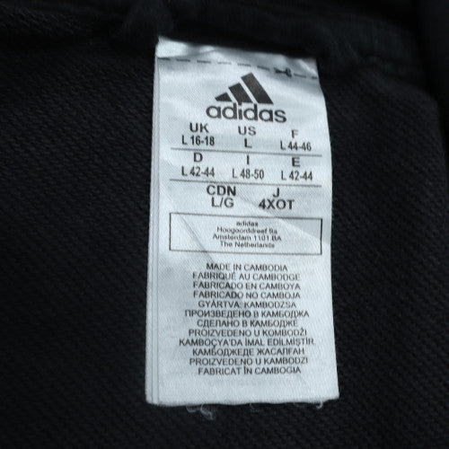 Adidas Women's Black Full Zip Hoodie Size L Classic Hooded Sweatshirt