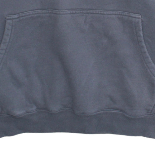 Stussy Men's Grey Pullover Hoodie S Graphic Logo Fleece Sweatshirt