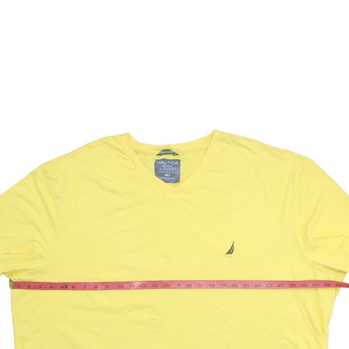 Nautica Men's Yellow V-Neck Deck T-Shirt 3XLT Cotton Stretch