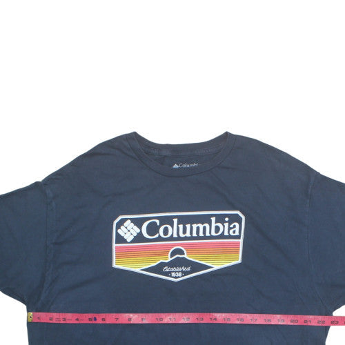 Columbia Men's Navy Blue Graphic Short Sleeve Cotton T-Shirt XL