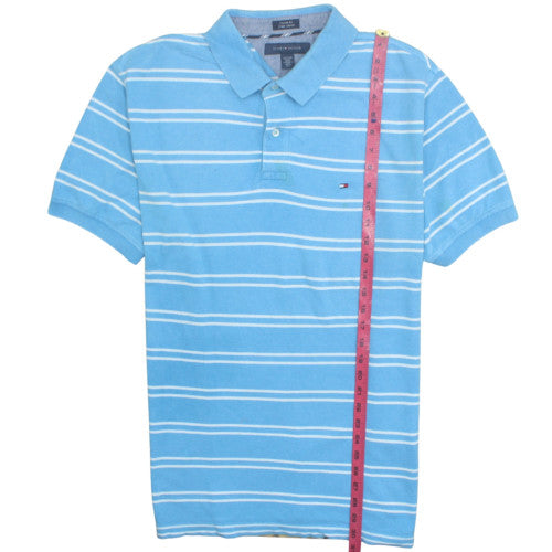 Tommy Hilfiger Men's Blue Striped Cotton Polo Shirt XL